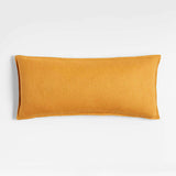 Amber 36"x16" Laundered Linen Throw Pillow with Feather Insert.