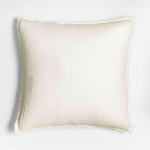 Arla Eyelash Crisp White Pillow with Down-Alternative Insert 23"