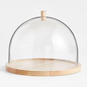 Arla Ash Wood Round Serving Board with Acrylic Lid.