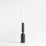 Asker Black Wood Taper Candle Holder 11".