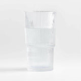 Atwell Tall Stackable Ribbed Glass.