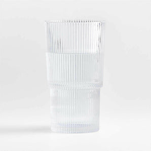 Atwell Tall Stackable Ribbed Glass.