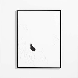 "Blank Cheque Noir" by Angela Allen White Canvas 36"x48" Framed Wall Art Print.