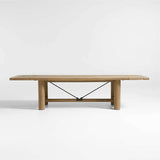 Breckenridge 100"-126" Weathered Rustic Oak Wood Extendable Dining Table.