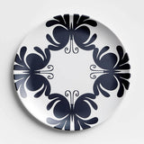 Butterfly Black-and-White Melamine Dinner Plate by Lucia Eames.