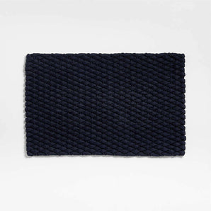 Chunky Weave Performance Navy Blue Indoor/Outdoor Doormat.