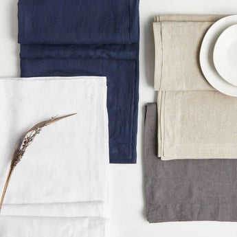 Marin 60"x120" Warm Natural Linen Tablecloth.