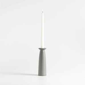 Craft Charcoal Grey Ceramic Taper Candle Holder.