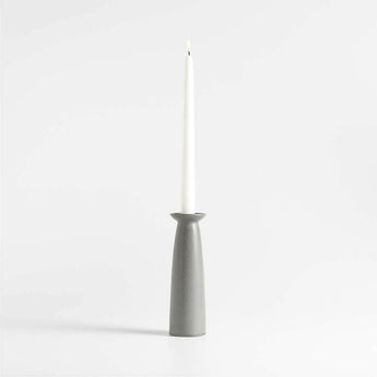 Craft Charcoal Grey Ceramic Taper Candle Holder.