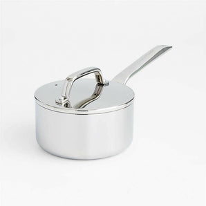 Crate & Barrel EvenCook Core ® 1.6 Qt. Stainless Steel Saucepan.