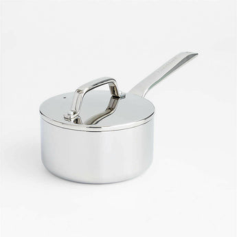 Crate & Barrel EvenCook Core ® 1.6 Qt. Stainless Steel Saucepan.