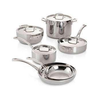 Cuisinart ® French Classic Tri-Ply Stainless Steel 10-Piece Cookware Set.