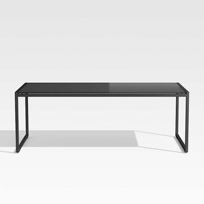 Dune Black Outdoor Coffee Table with Black Painted Glass