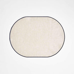 Elevated Linen Easy Care Navy Blue Placemat.