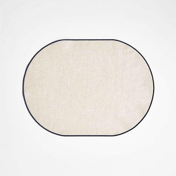 Elevated Linen Easy Care Navy Blue Placemat.