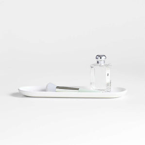 Eli White Ceramic Vanity Tray.