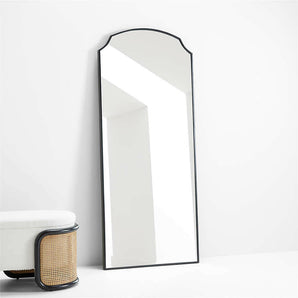 Emmy Narrow Black Arch Floor Mirror.