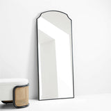 Emmy Narrow Black Arch Floor Mirror.