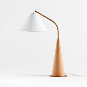Gibson Metal and Natural Wood Table Lamp