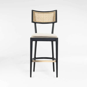 Libby Black and Natural Cane Counter Stool