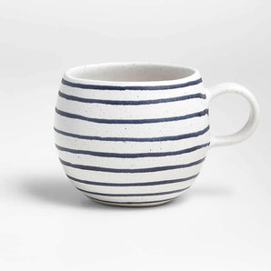 Lina Matte Blue Stripe Mug