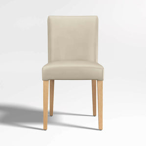 Lowe Bone Leather Dining Chair with Natural Wood Legs