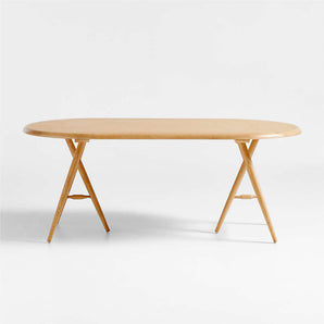 Malin 78" Oval Natural Oak Wood Dining Table