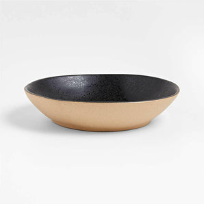 Marin Black Recycled Ceramic Low Bowl.