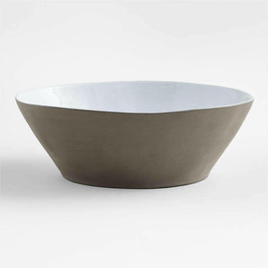 Marin White Recycled Stoneware Large Serve Bowl