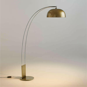 Marino Brass and Chrome Metal Floor Lamp