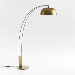 Marino Brass and Chrome Metal Floor Lamp.