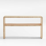 Meadow Grasscloth Console Table.