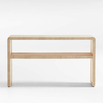 Meadow Grasscloth Console Table.