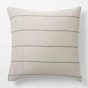 Natural Hemp Arcadia Tan and Midnight Navy Reversible Grid Euro Bed Pillow Sham.