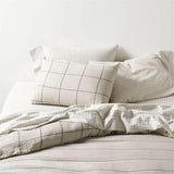 Natural Hemp Arcadia Tan and Midnight Navy Reversible Duvet Cover.