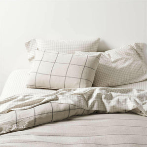 Natural Hemp Arcadia Tan and Midnight Navy Reversible Duvet Cover.