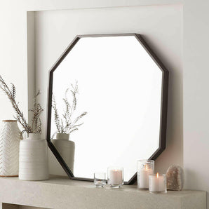 Octagon Wall Mirror Grey Oak New.