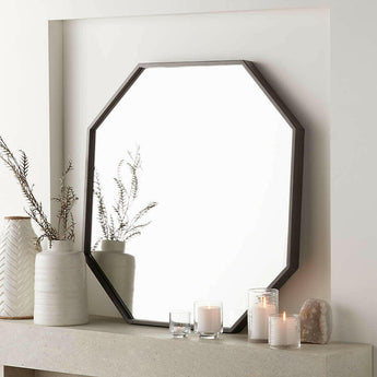 Octagon Wall Mirror Grey Oak New.