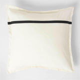 Favorite Organic Cotton Percale Tuxedo Stripe Ink Black Pillow Sham.