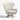 Powell White Fabric Wingback Lounge Accent Chair.