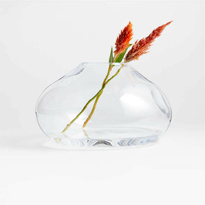 Regen Clear Blown Glass Vase 8".
