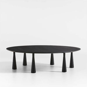Repaso Ebonized Ash Wood 48" Round Coffee Table.