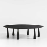 Repaso Ebonized Ash Wood 48" Round Coffee Table.