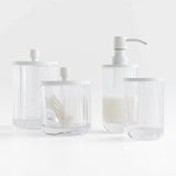 Ribbed White Glass Canister.