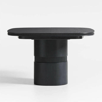 Roseau 48"-70" Charcoal Black Wood Extendable Dining Table.