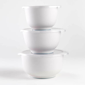 Rosti White Pebble Margrethe Bowls, Set of 3.