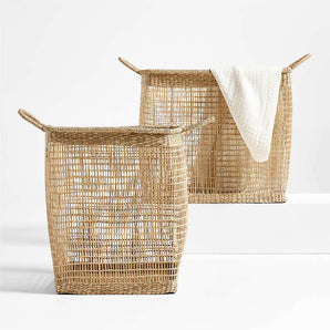 Rybak Square Woven Decorative Blanket Basket.