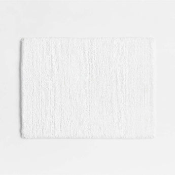 Rylan Organic Cotton White Bath Mat 18"x24".