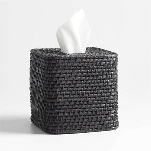 Sedona Black Square Tissue Box Cover.