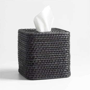 Sedona Black Square Tissue Box Cover.